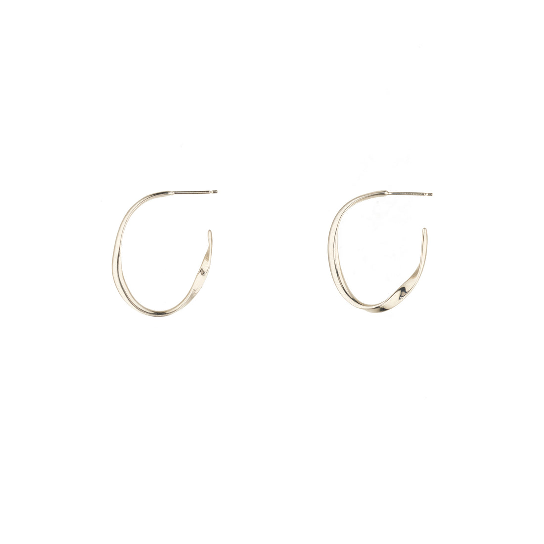 Nouveau small silver Hoops Oval