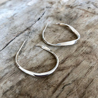 Nouveau small silver Hoops Oval