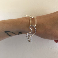 Heavy Silver organic link bracelet