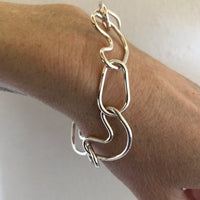 Heavy Silver organic link bracelet
